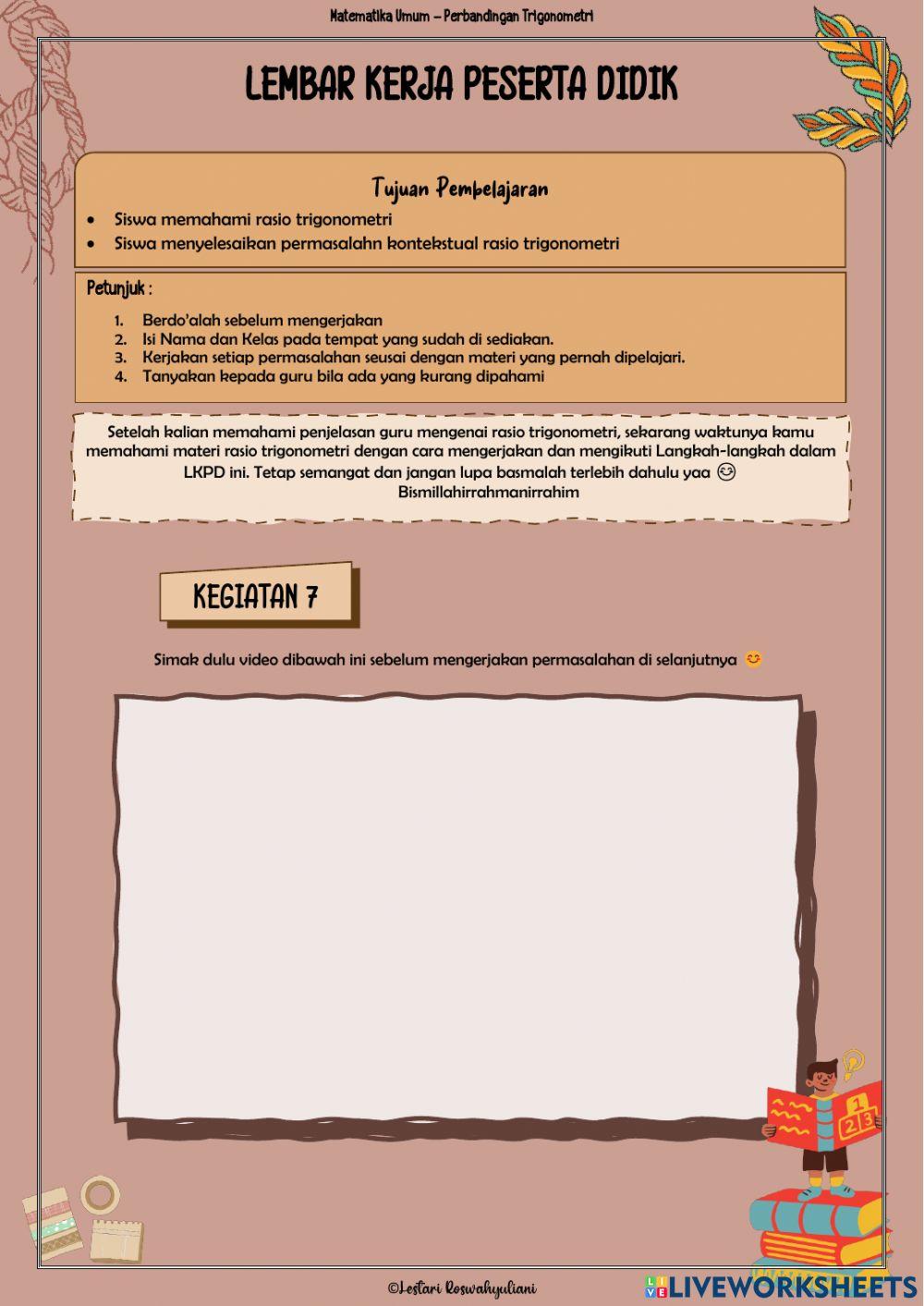 Lkpd perbandingan trigonometri pert 7