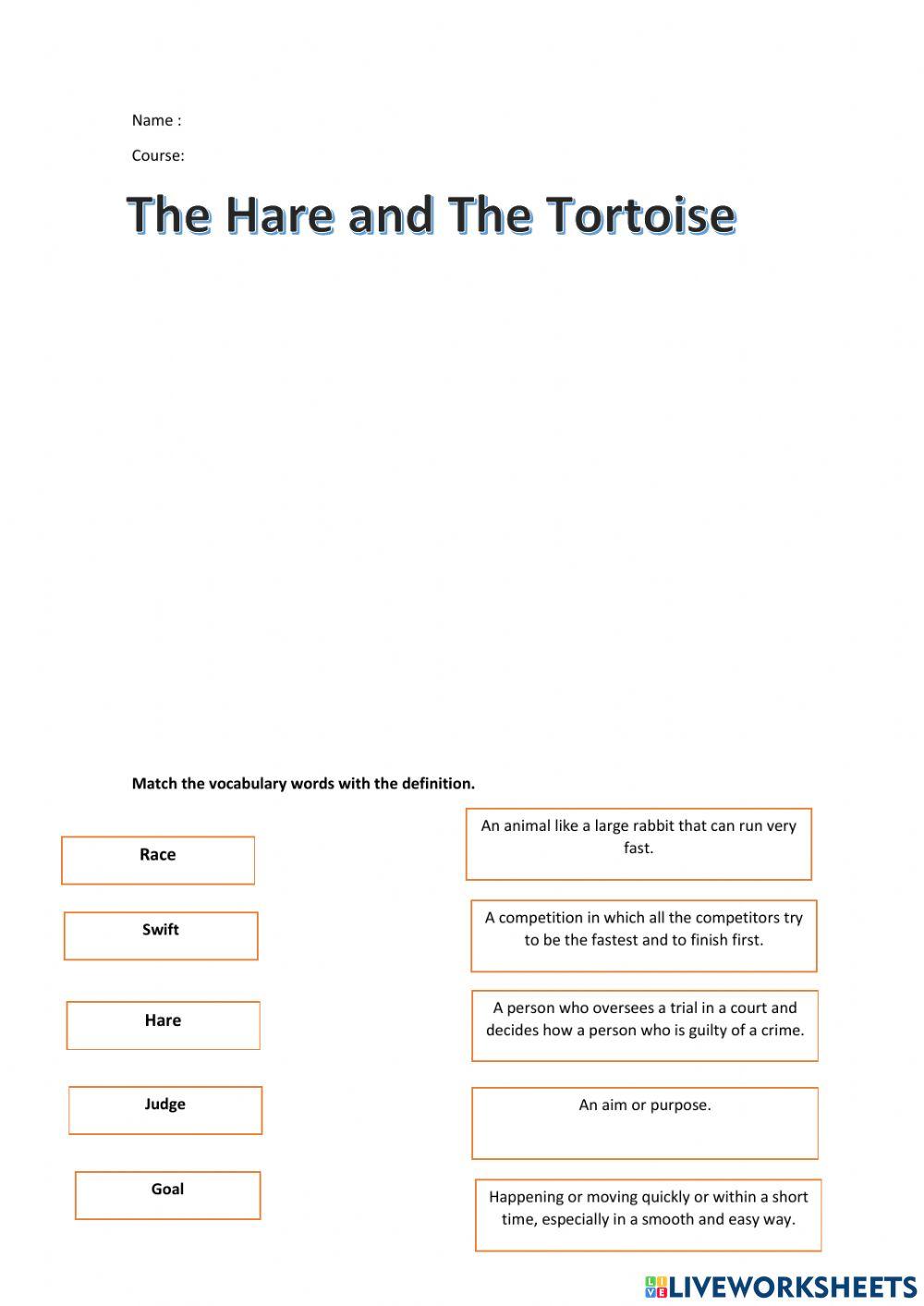 The hare and the tourtoise