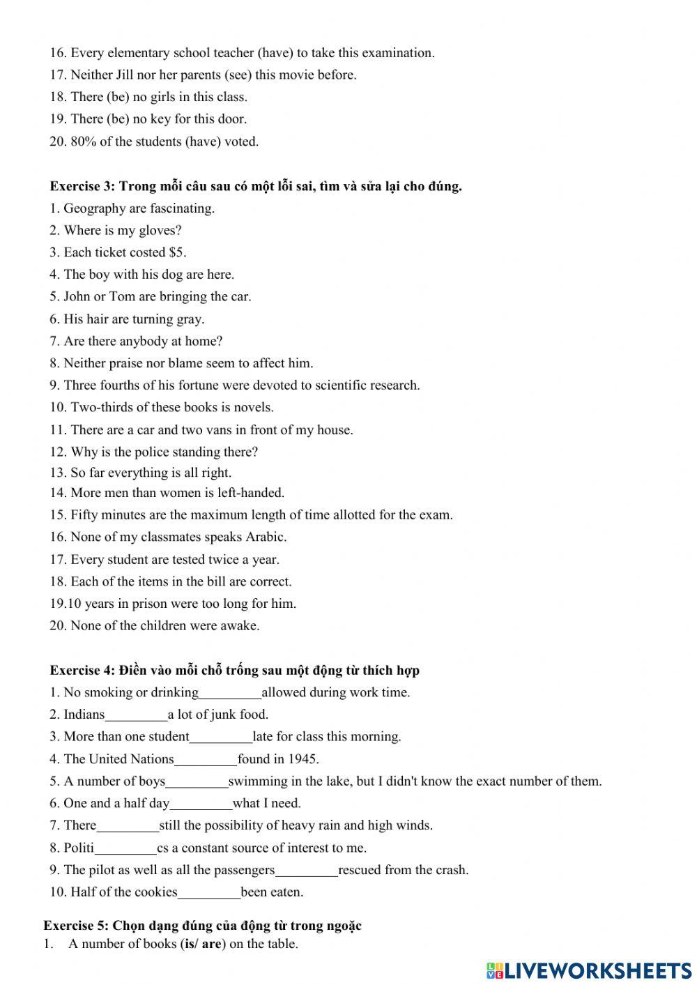 English 9 Subject and Verb Agreement