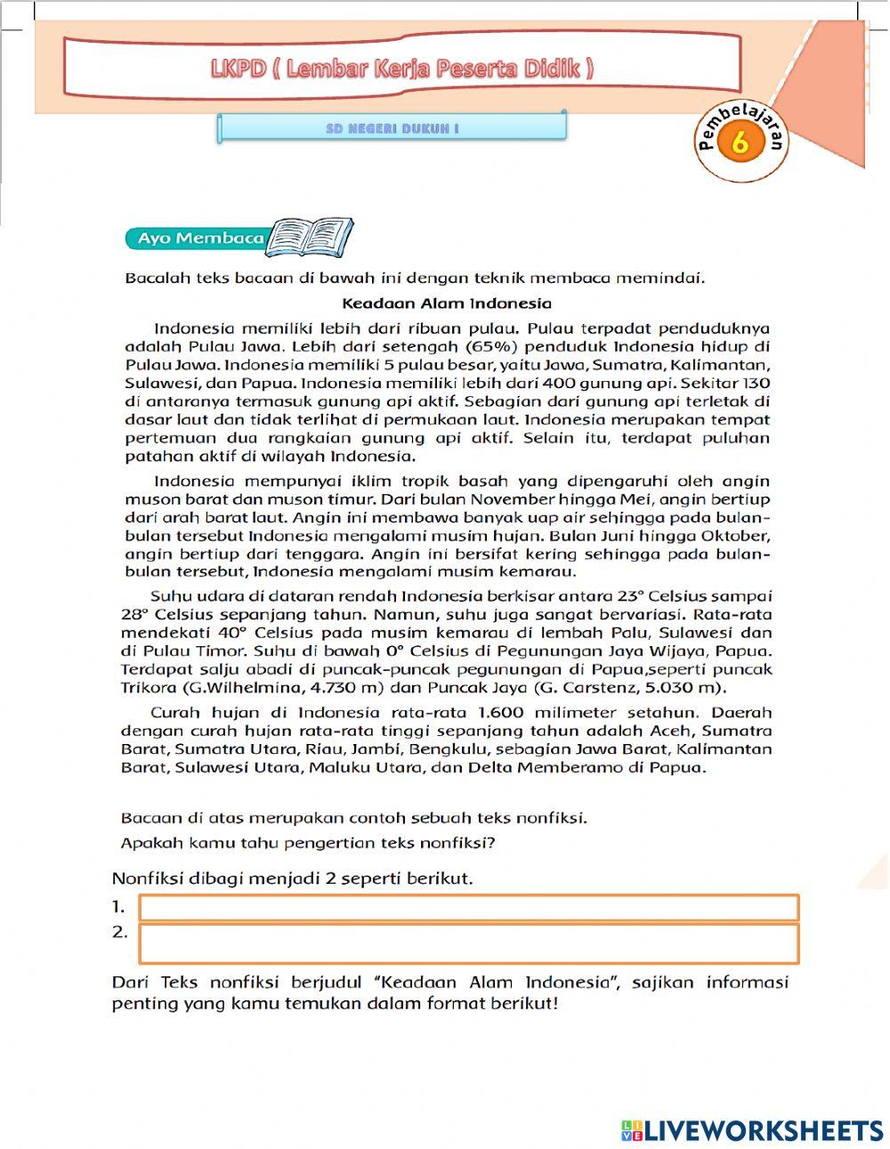 LKPD Tema 8 Subtema 1 Pb. 6 Kelas 6