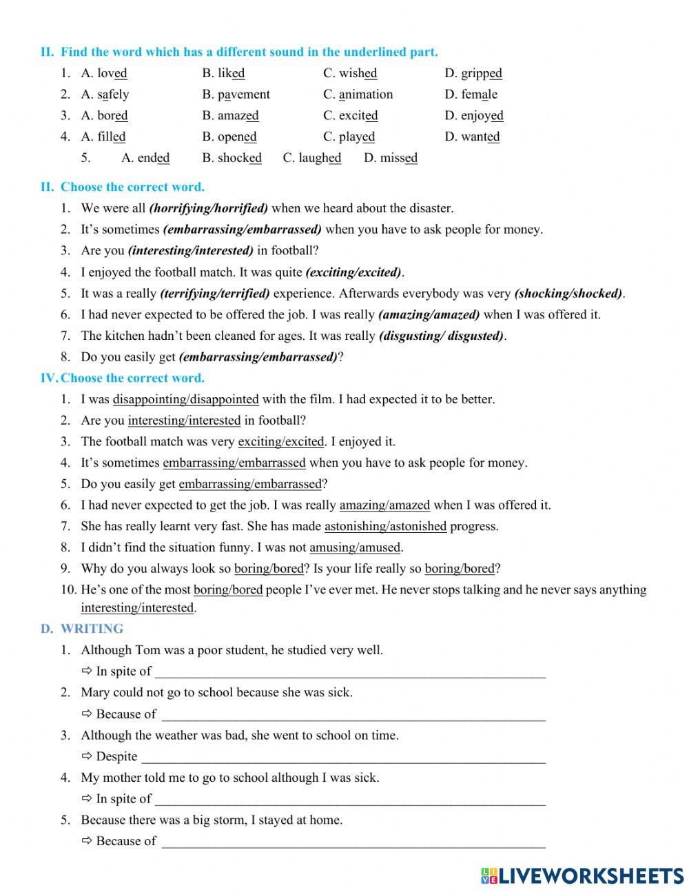 Grade 7 - U8 (BVV) grammar