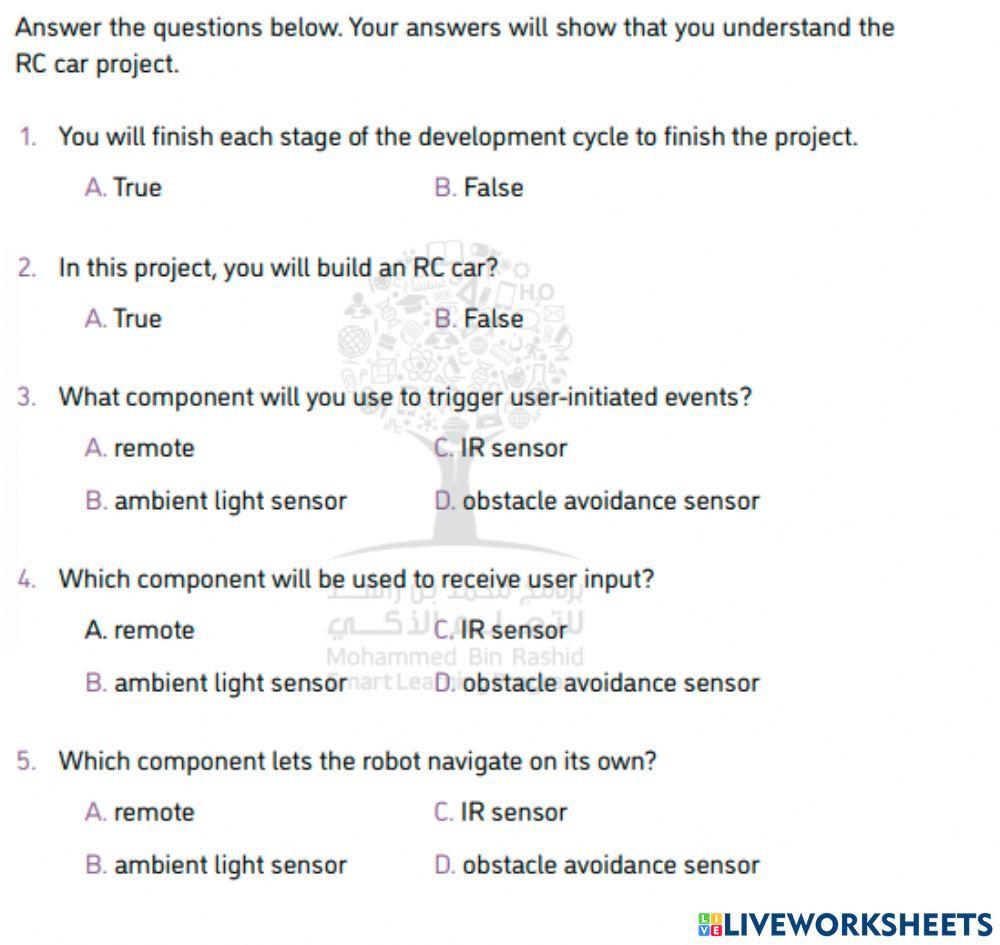 RC Car robot project brief