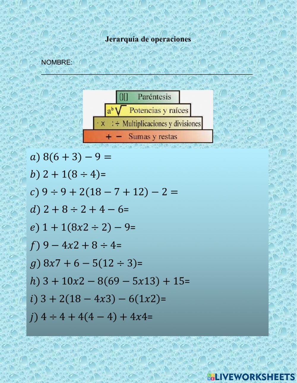 Jerarquía de operaciones