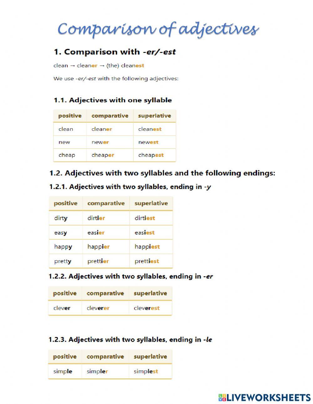 Comparison of adjectives