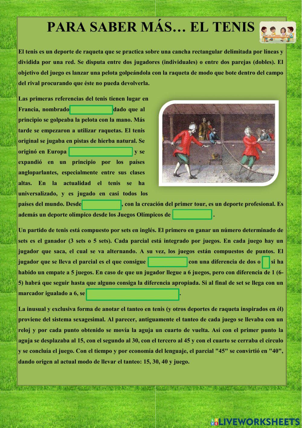 Para saber más....el tenis