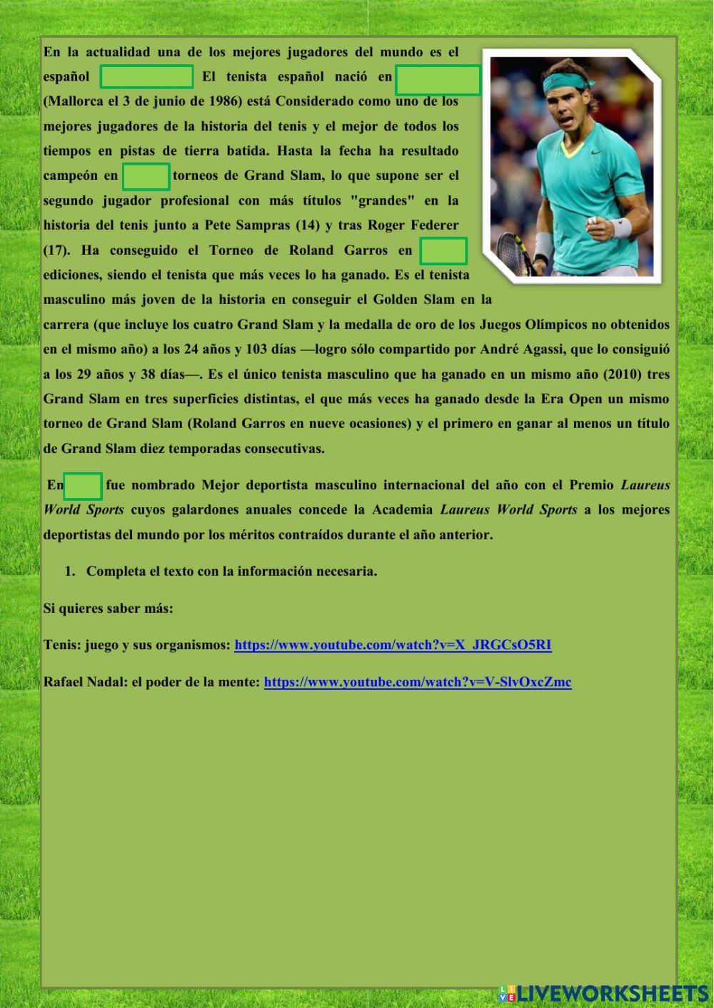 Para saber más....el tenis