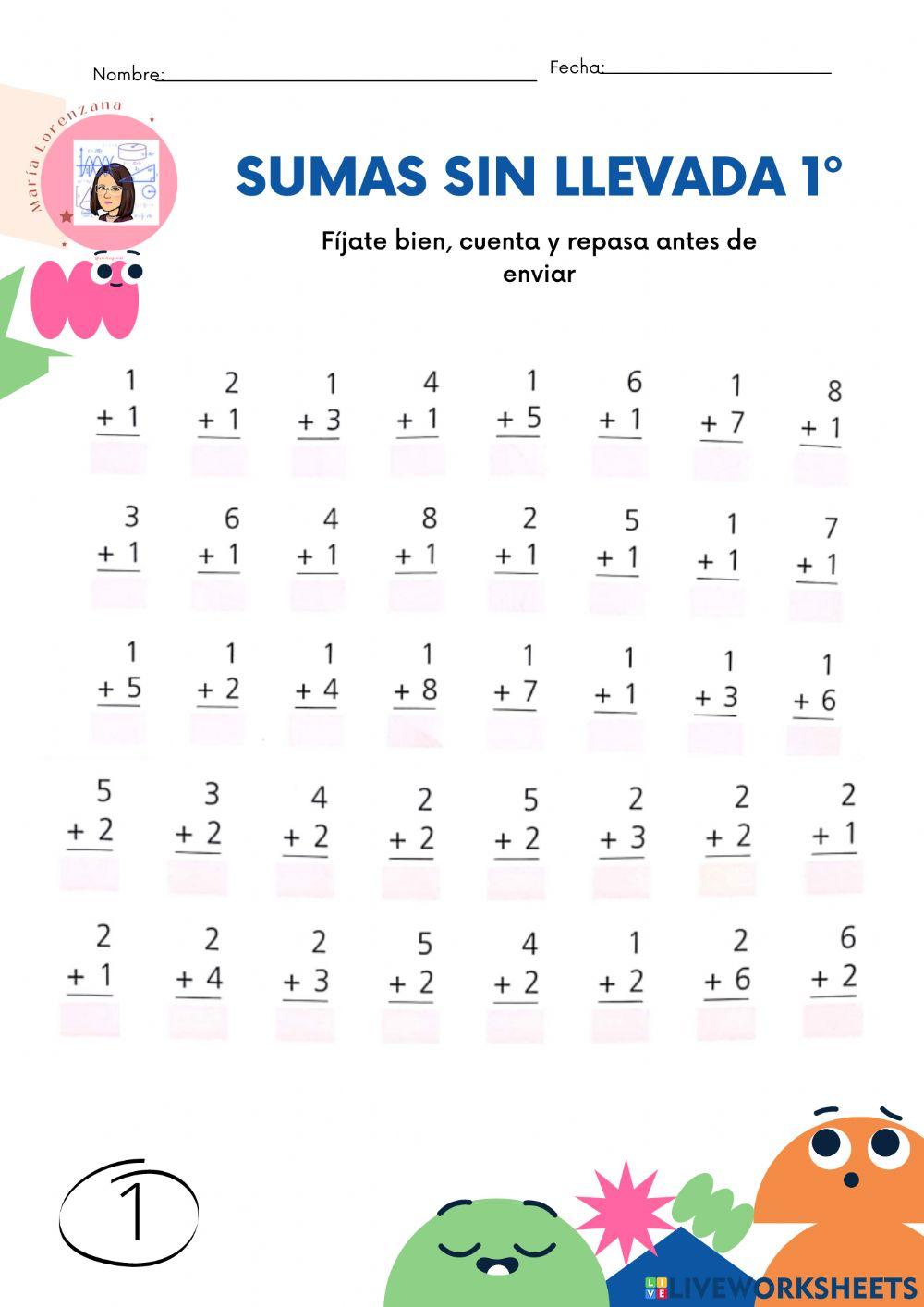 Sumas sin llevada 1
