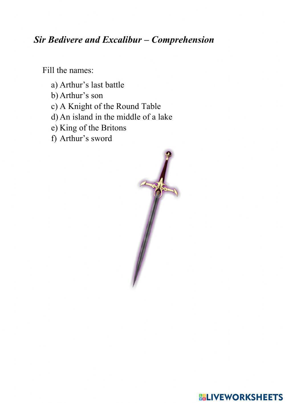 SIr Bedivere and Excalibur