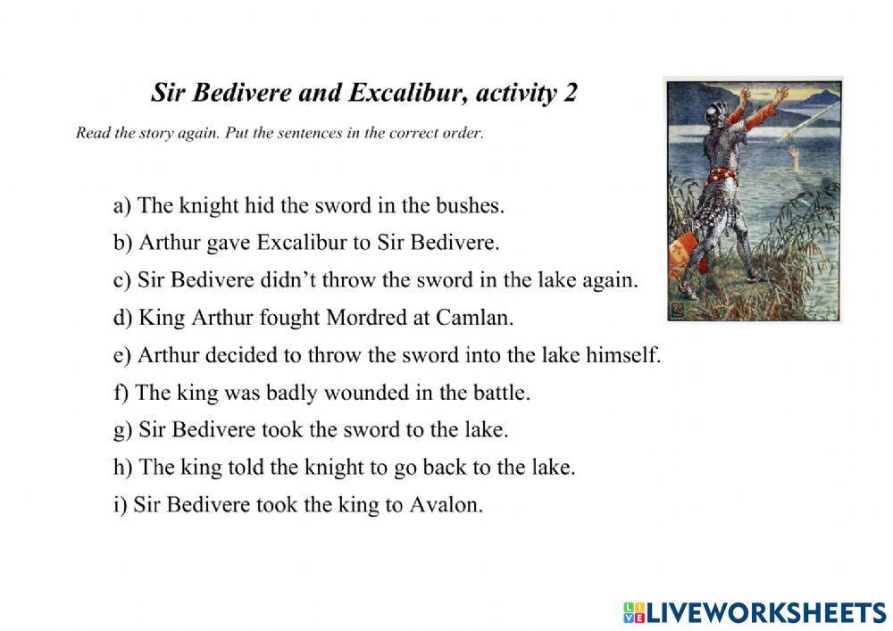 Sir Bedivere and Excalibur 2