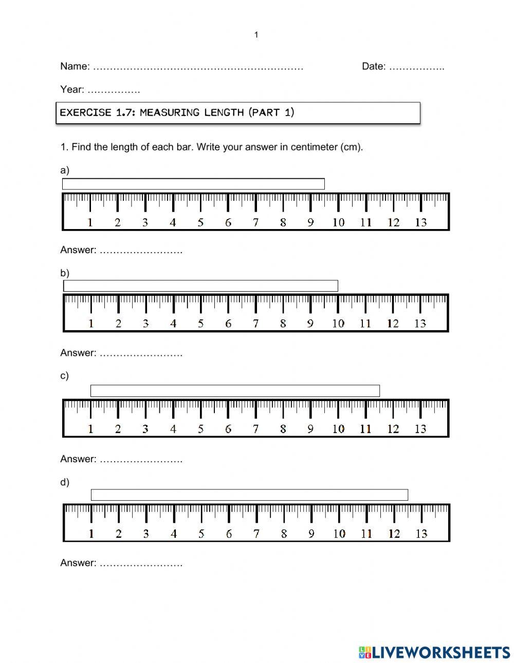 Exercise 1.7 (measuring length part 1)