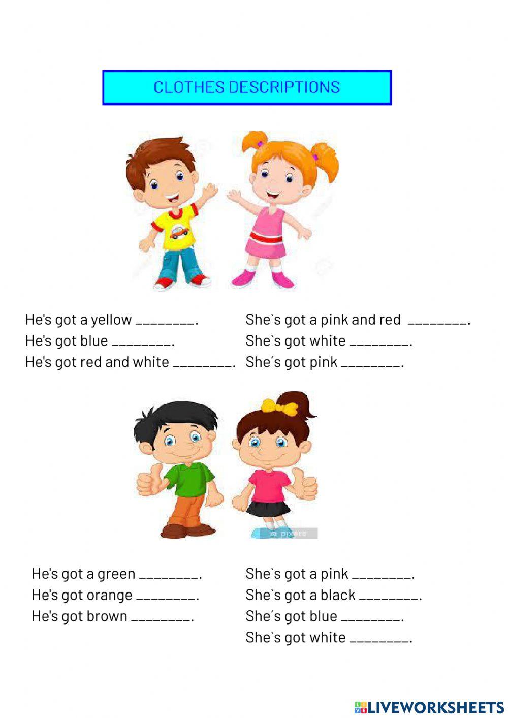 Clothes descriptions