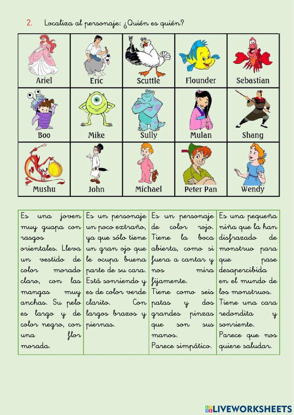 La descripción de peronas