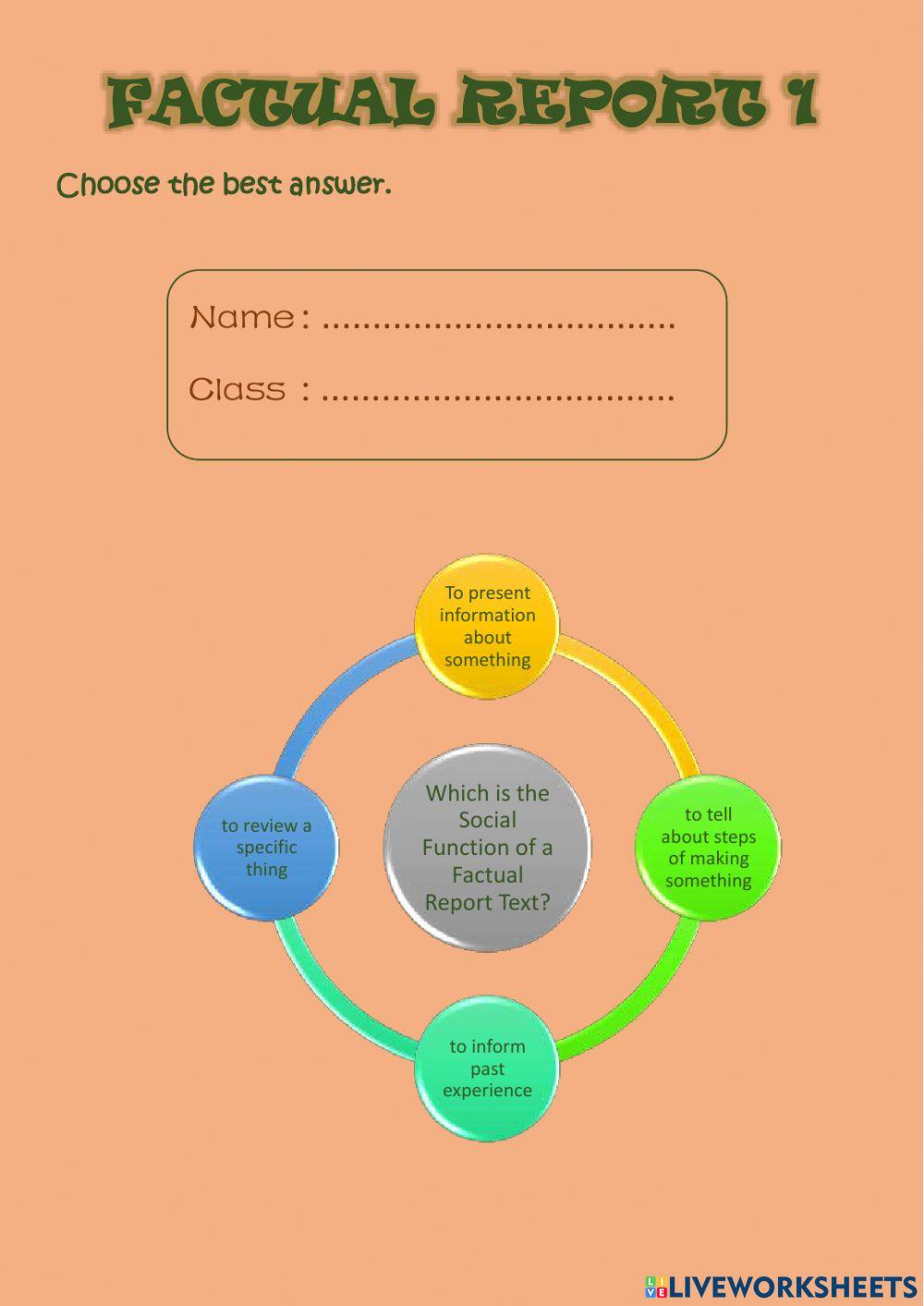 FACTUAL REPORT 1 online exercise for | Live Worksheets