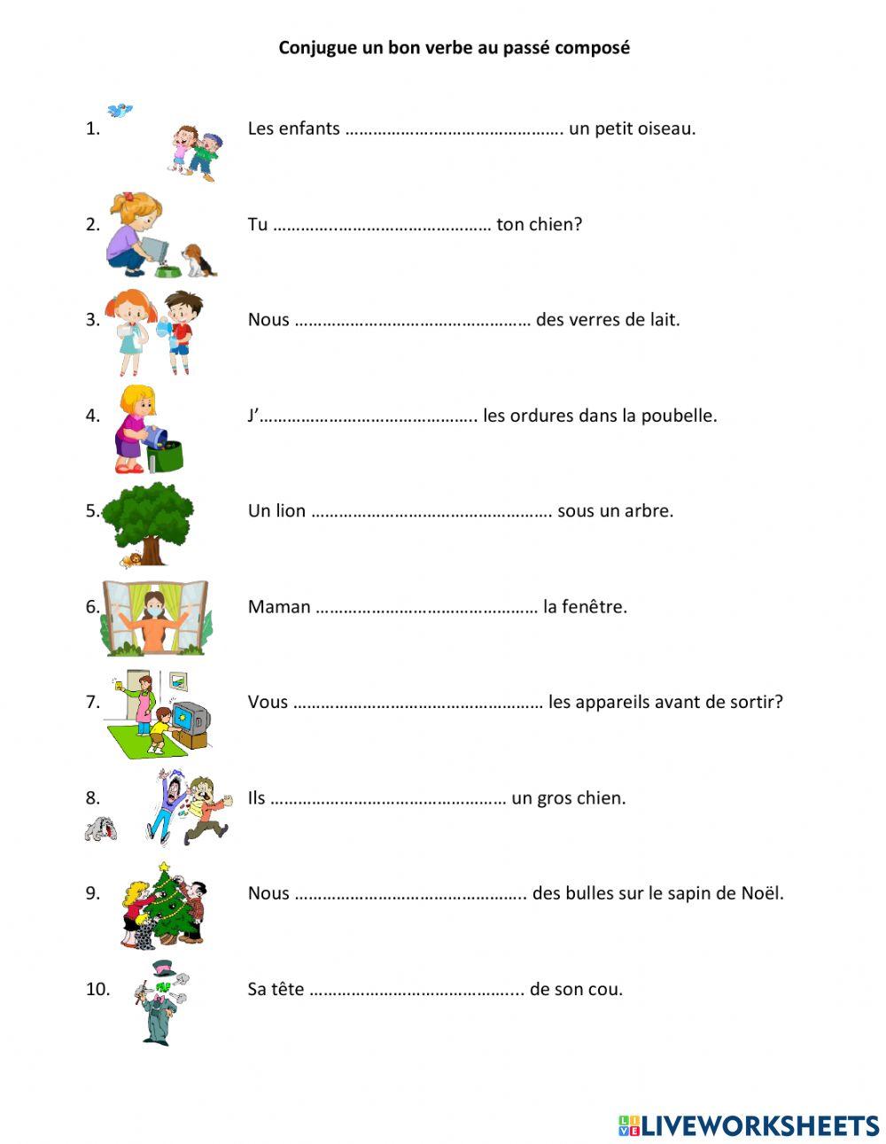 Passé composé avec l'auxiliaire -avoir-