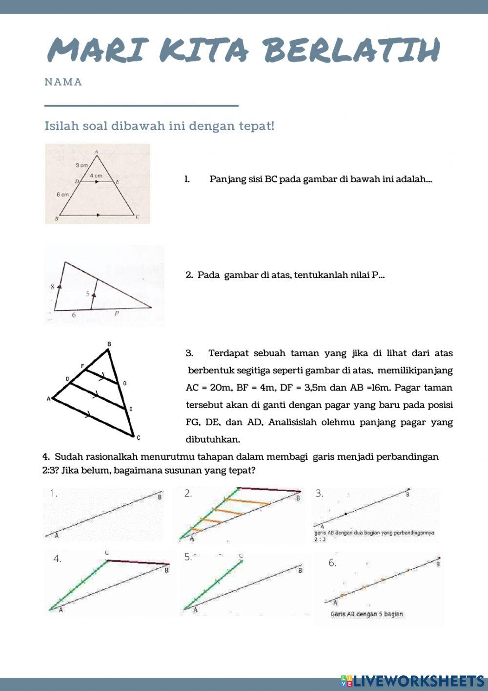 Membagi garis dan perbandingan ruas garis