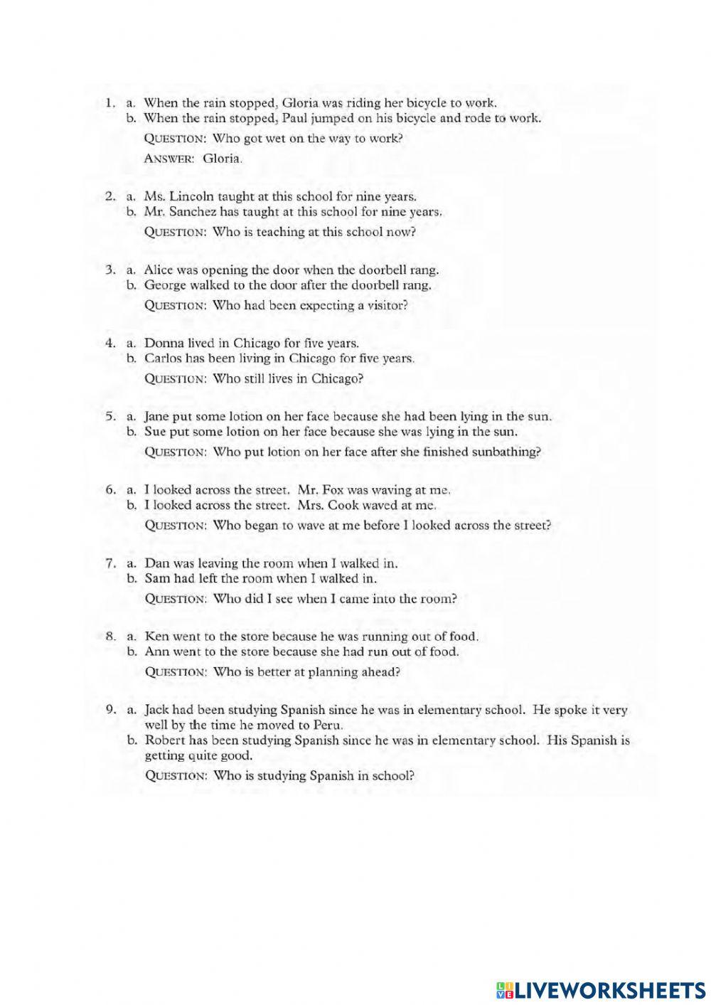 Past PerfectProgressive