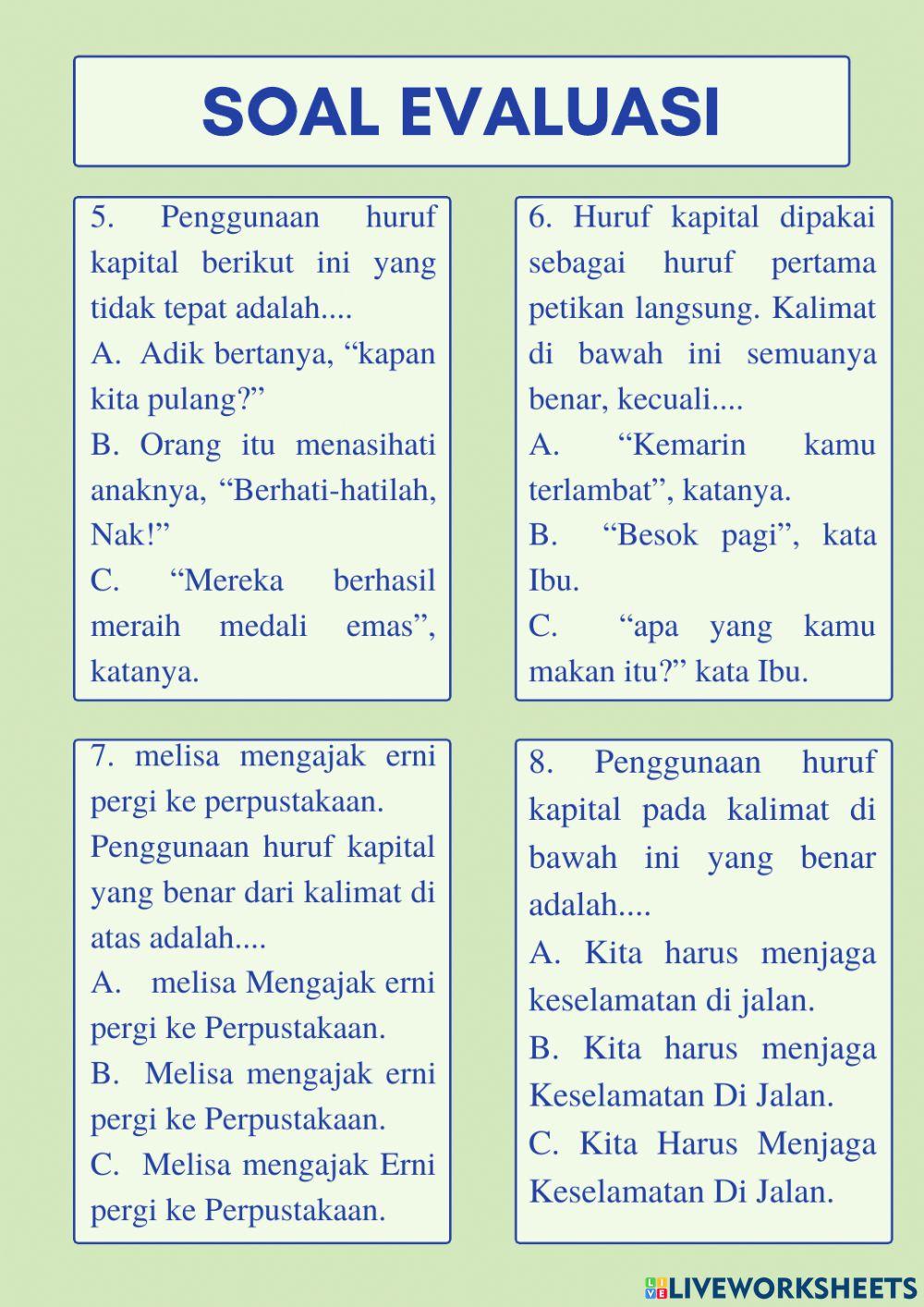 Soal evaluasi