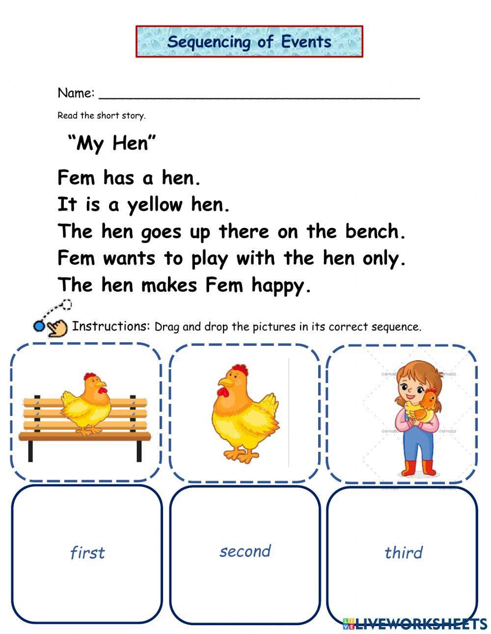 Day 1-Sequencing of Events-My Hen