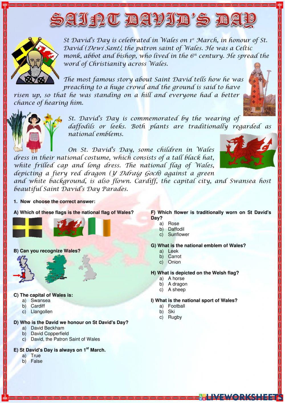 Saint David's Day Saint David's Day