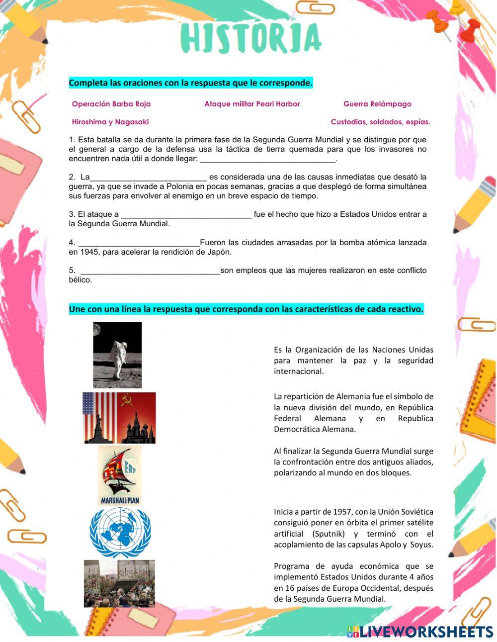 1° Ejercicio de Repaso Tri2: Grandes Guerras