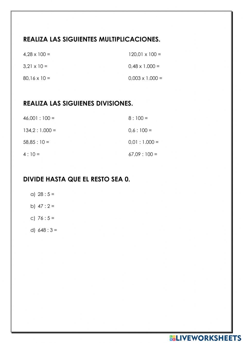 Repaso números decimales