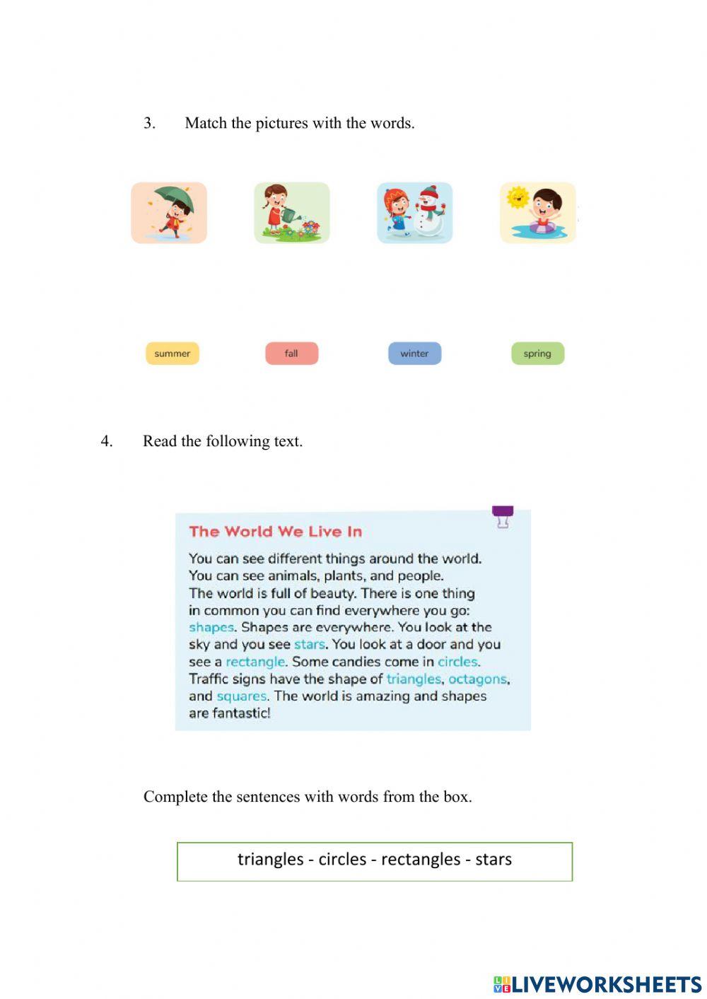 Quimestral english assessment