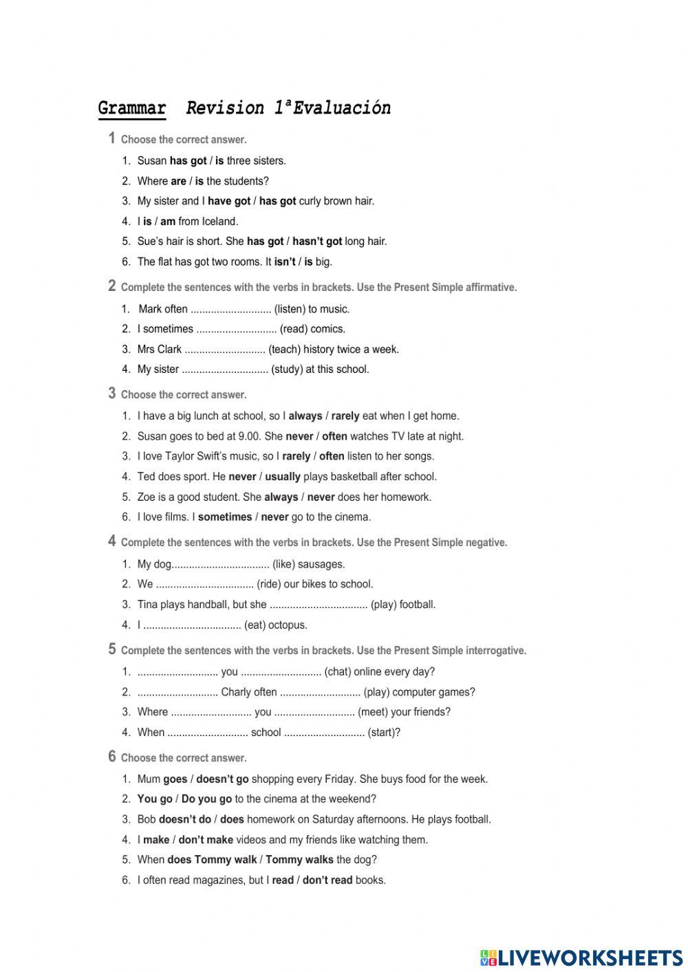 Repaso 1ªEvaluación 1ºESO