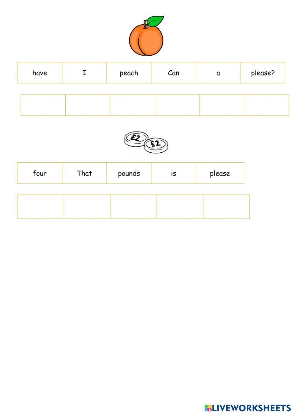 Unit 4 put in order food