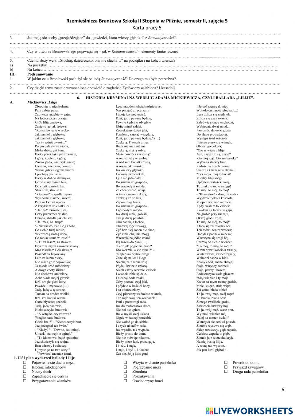 Rzemieślnicza Branżowa Szkoła II Stopnia w Pilźnie, semestr II, zajęcia 5