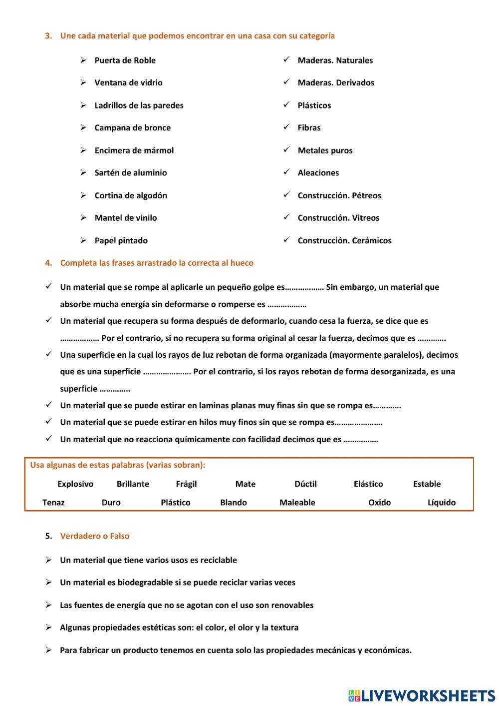 Materiales y propiedades