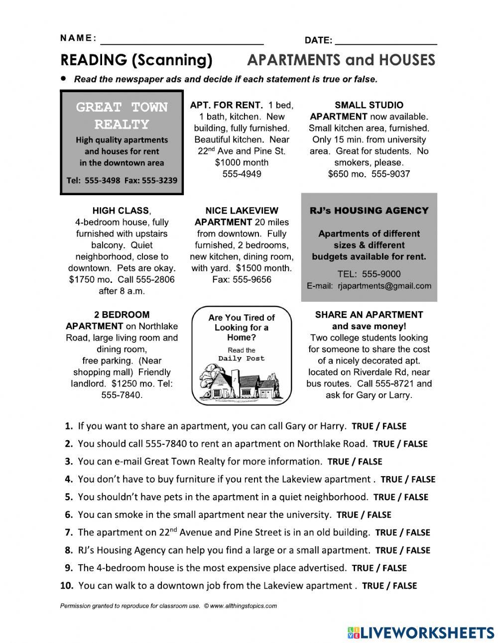 Clb 3 housing r free interactive worksheets 4012816