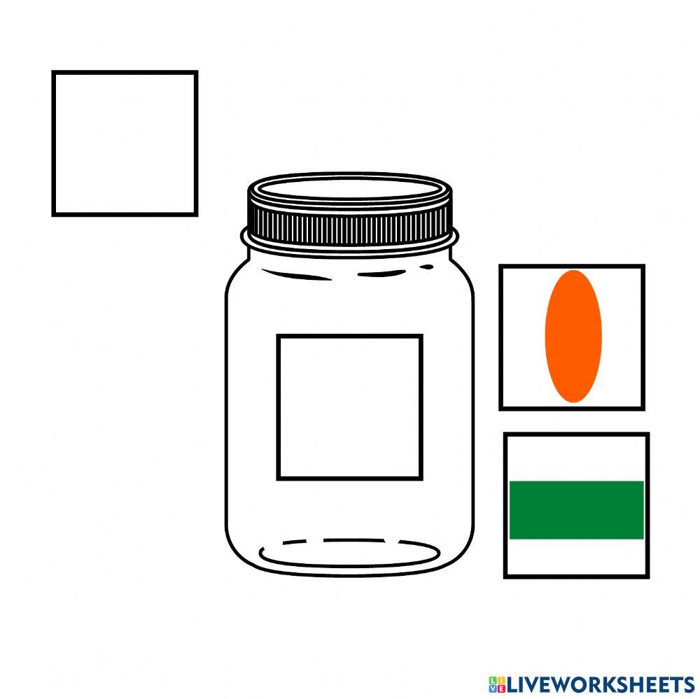 Drag and drop exercise: Prepositions of place-shapes