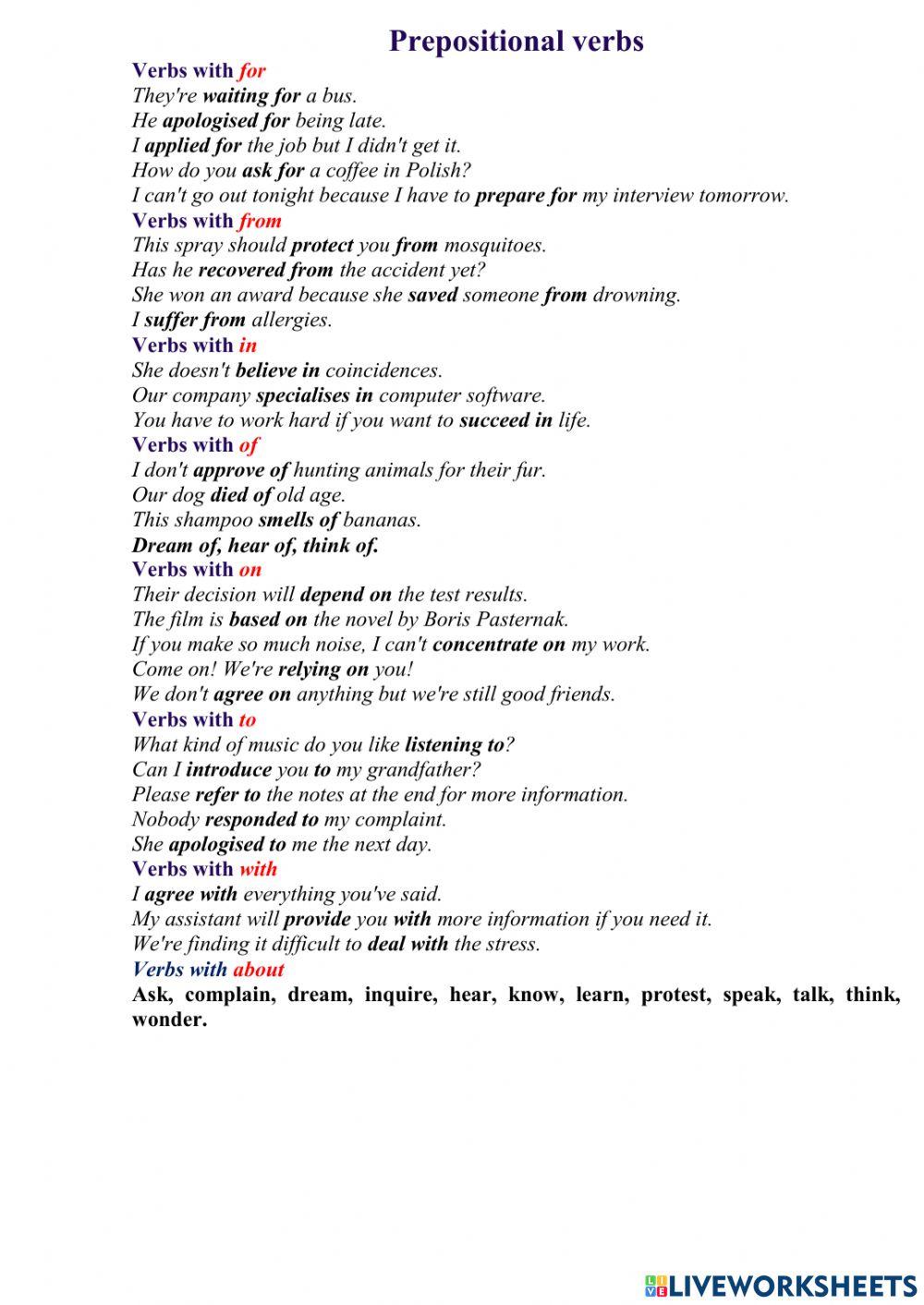 Prepositional verbs