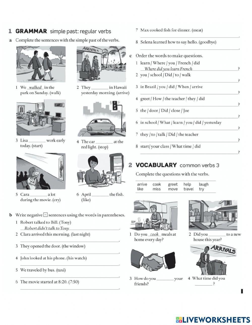 Simple Past regular verbs