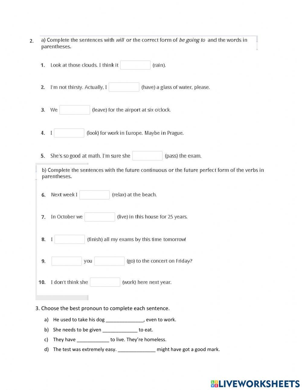 Test Revision Units 1 to 6