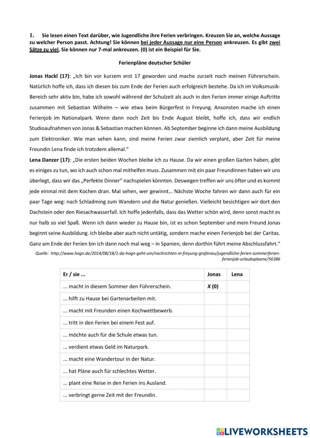 Ferienpläne deutscher Schüler