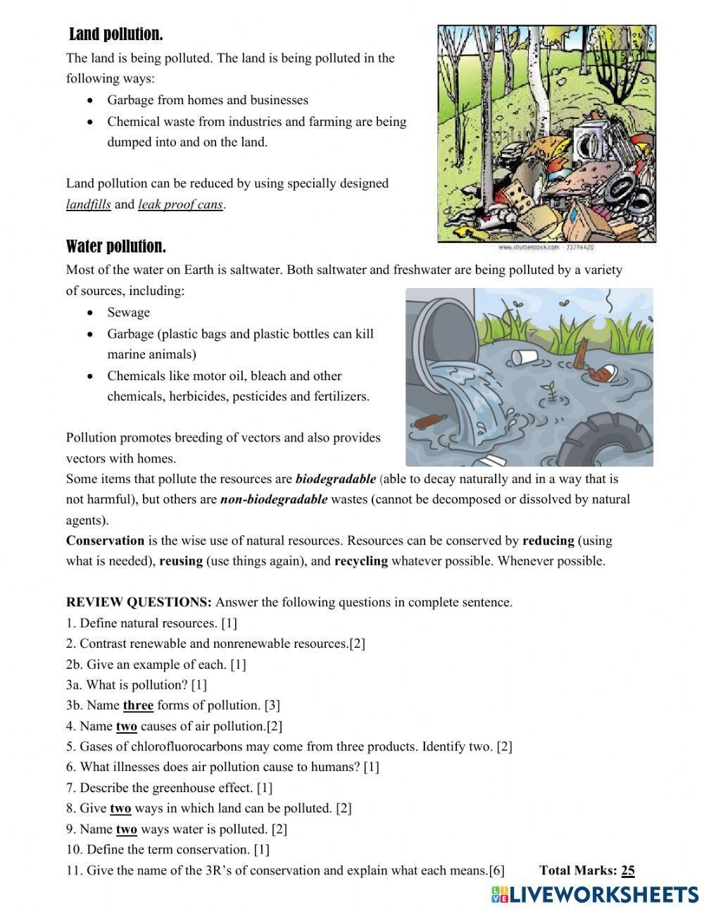 Natural Resources and Pollution