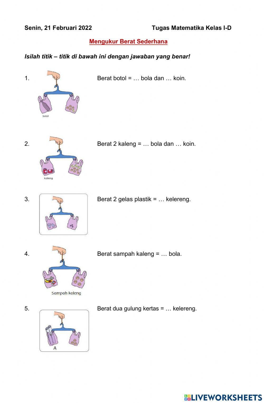 Mengukur Benda Menggunakan Timbangan Sederhana