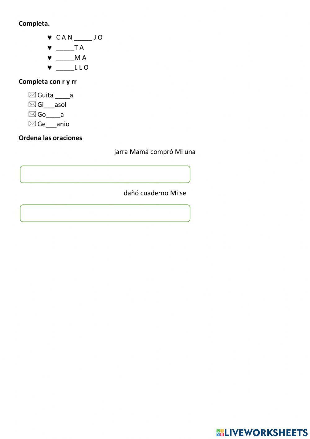 Examen de lengua 2do