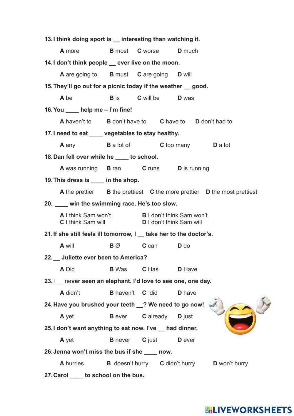 Placement test Intermediate-Intermediate II