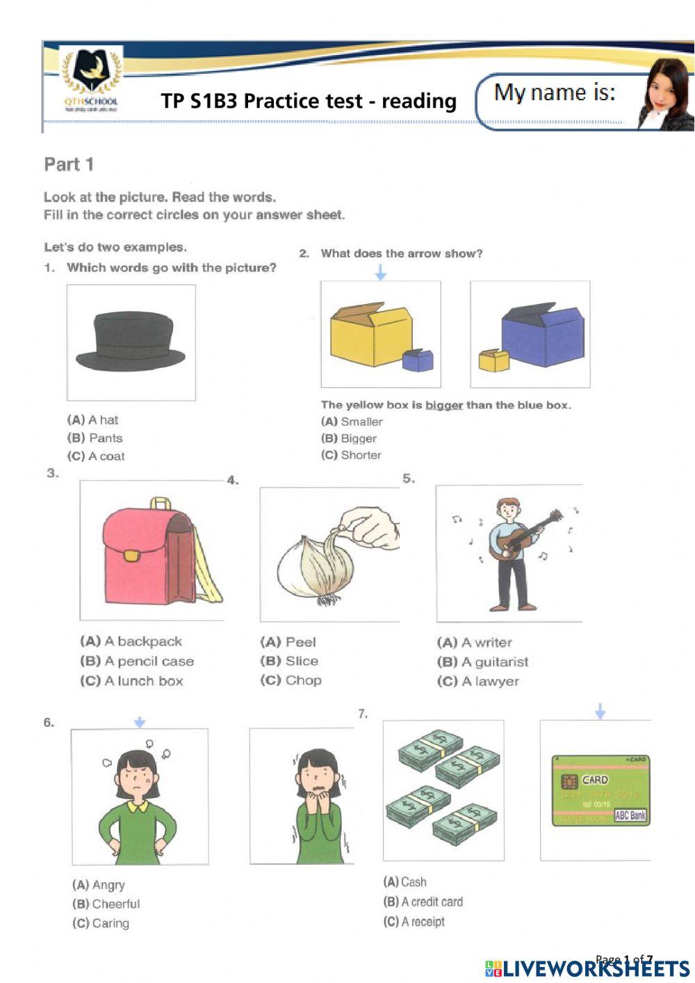 Teacher Jennifer TP S1B3 prctice test