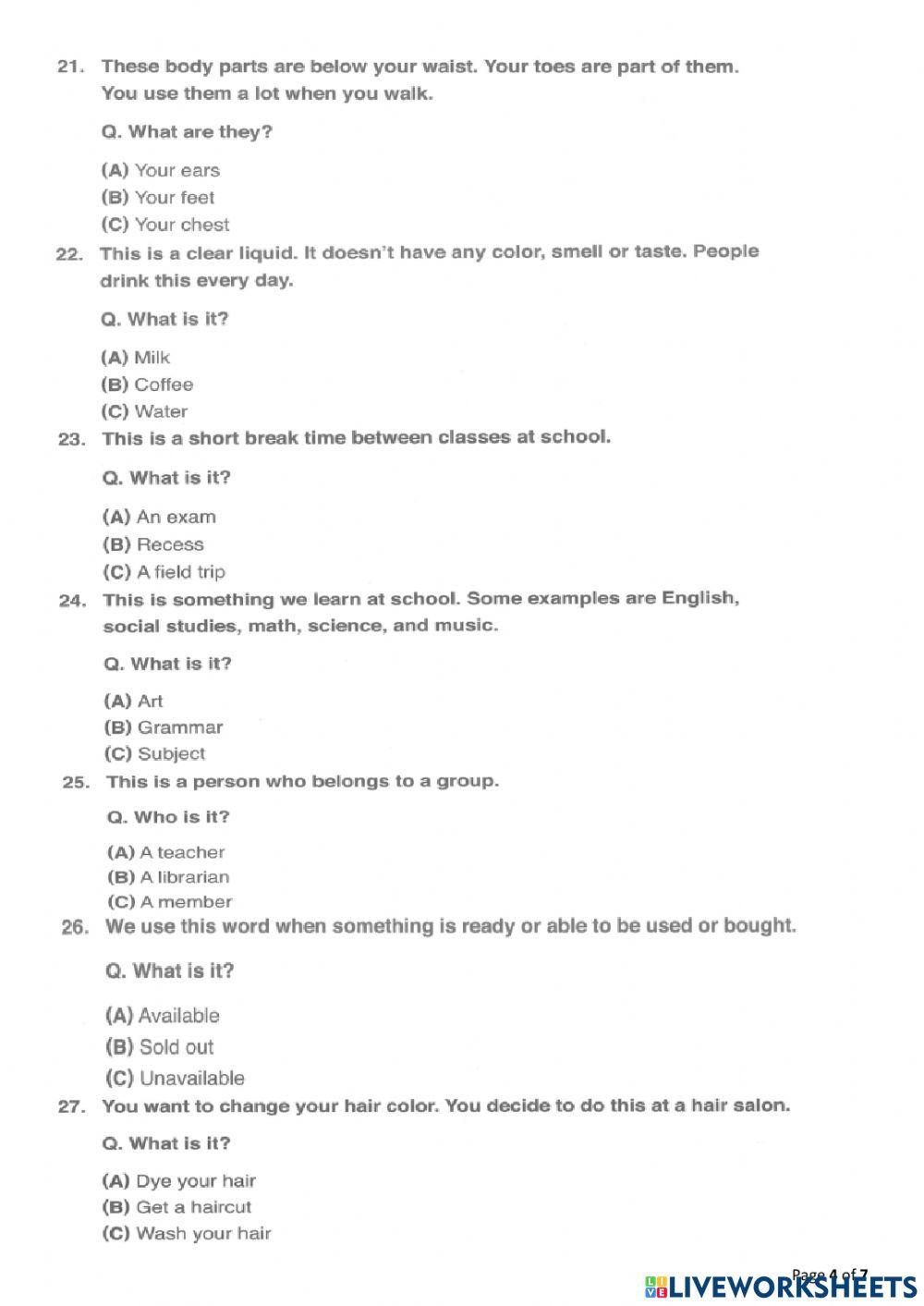 Teacher Jennifer TP S1B3 prctice test