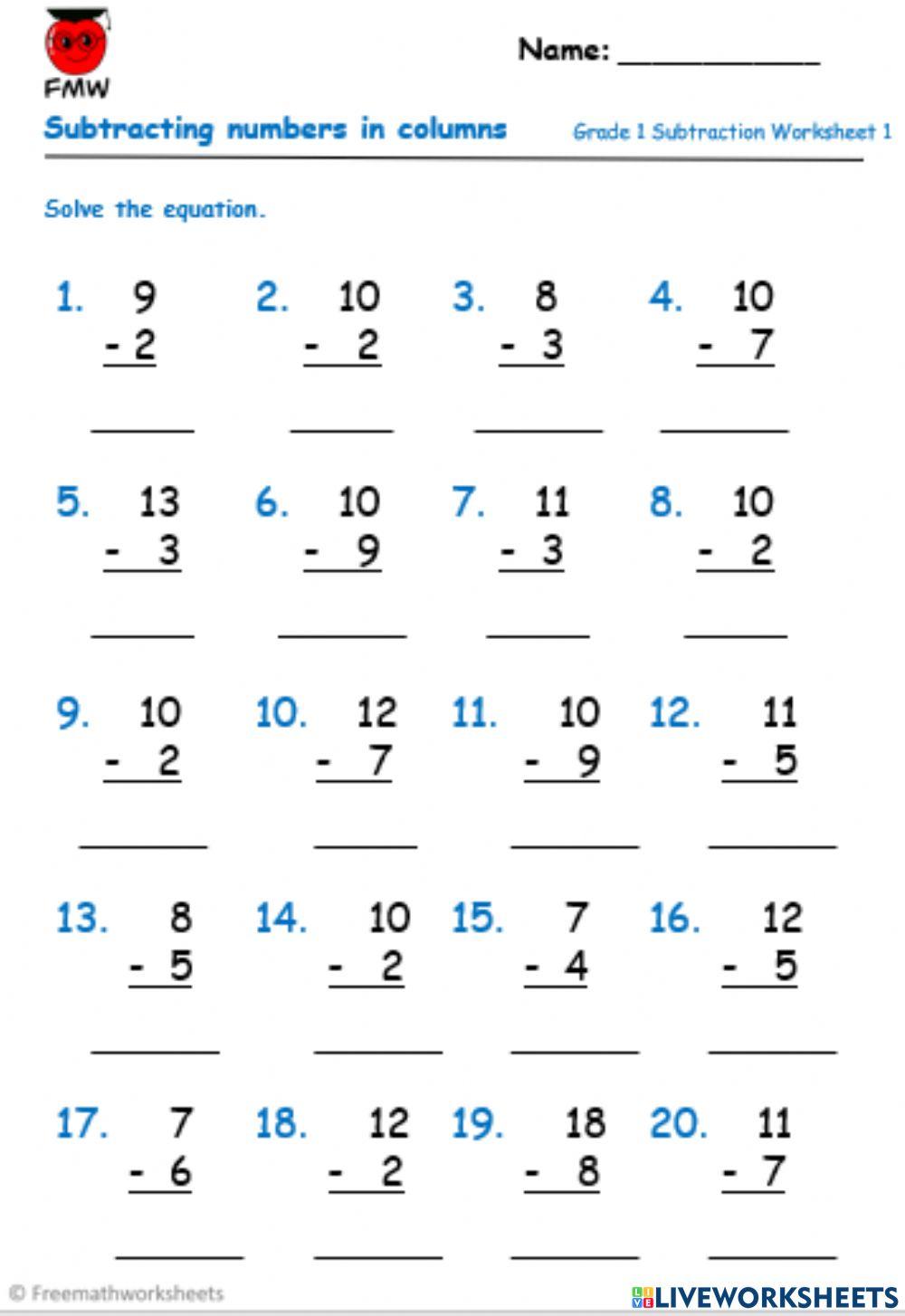 Drill on Subtraction