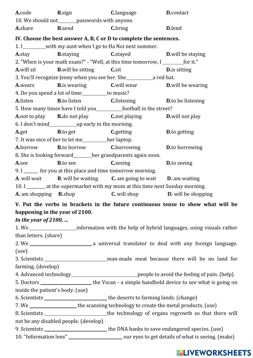 Grade 8 - Week 28 - Unit 10 - Grammar