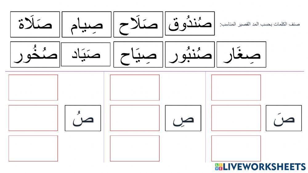 نشاط الحرف ص