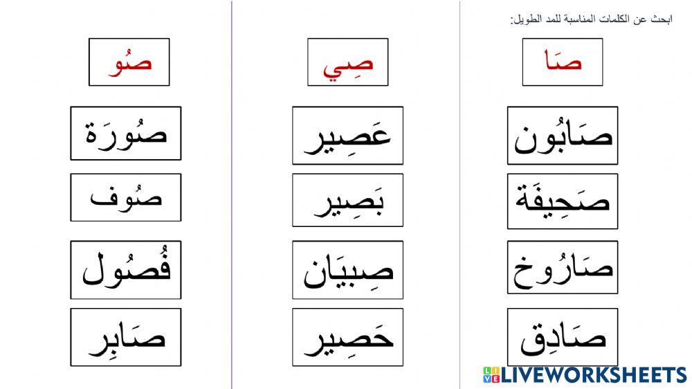 نشاط الحرف ص