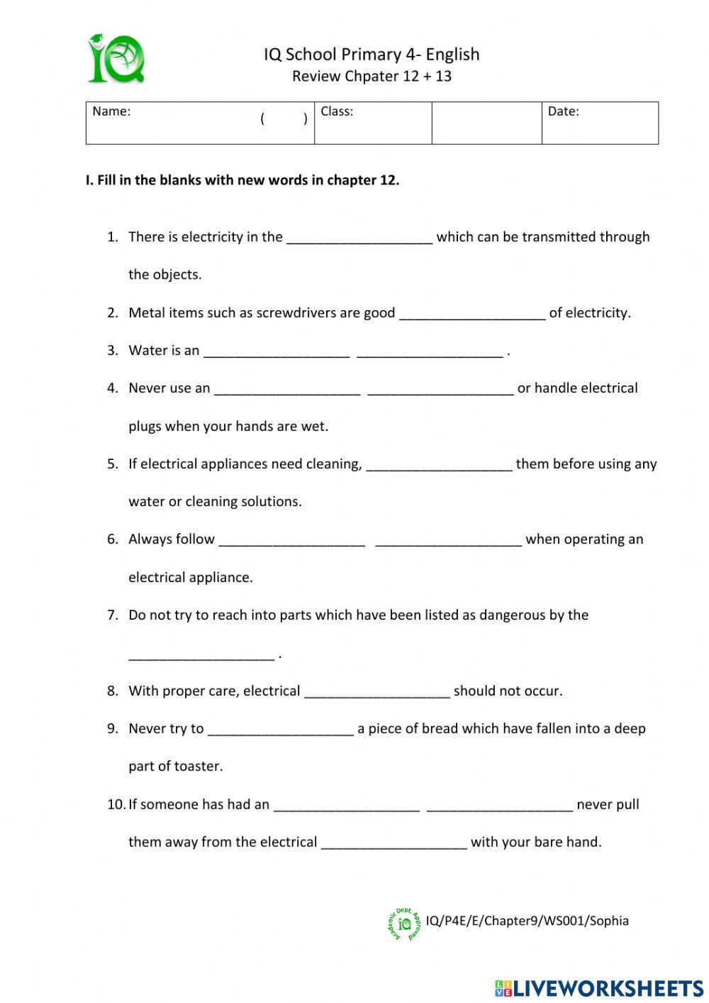 Chapter 12 + 13 - Vocabulary