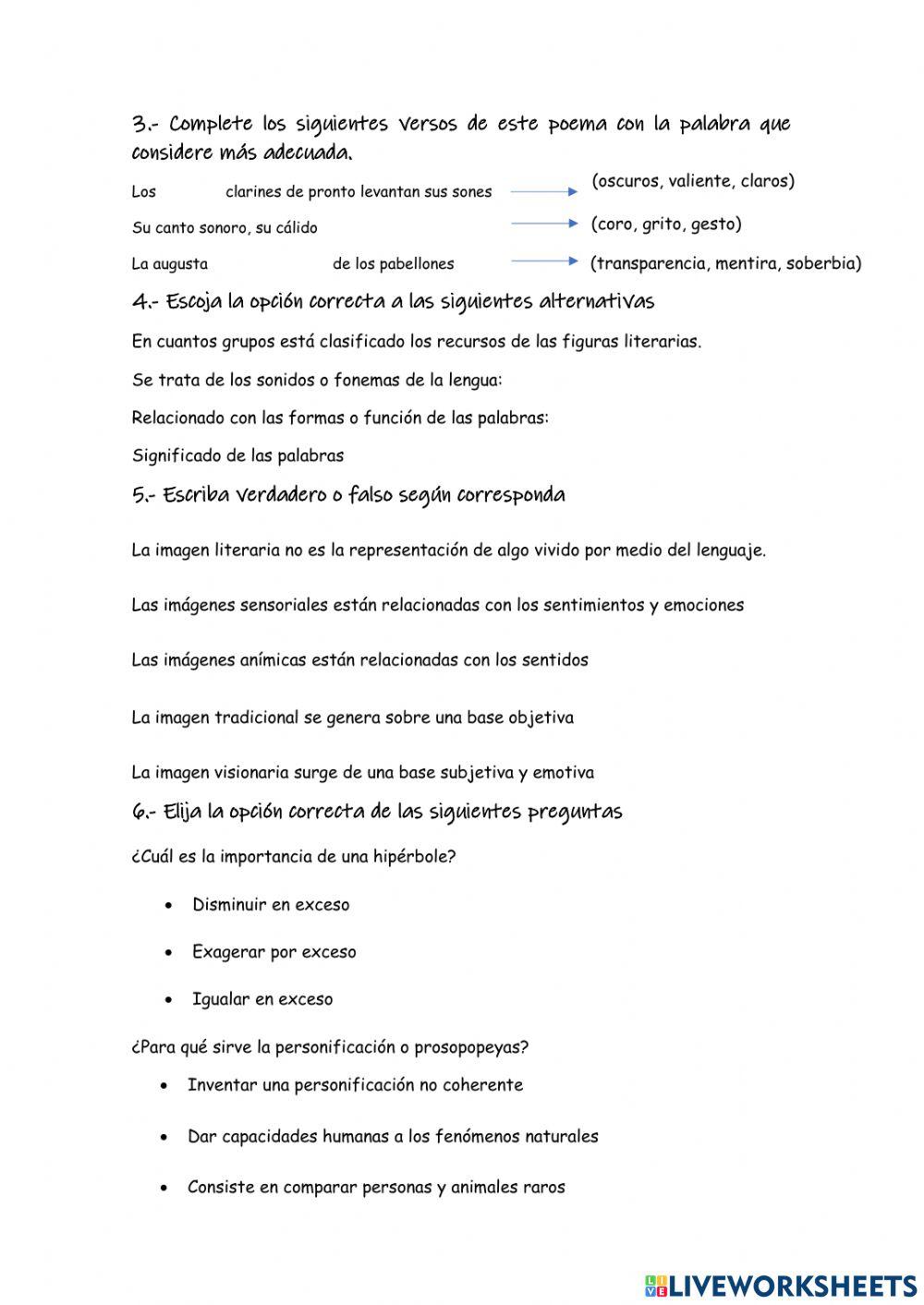 Evaluación parcial de lengua y literatura
