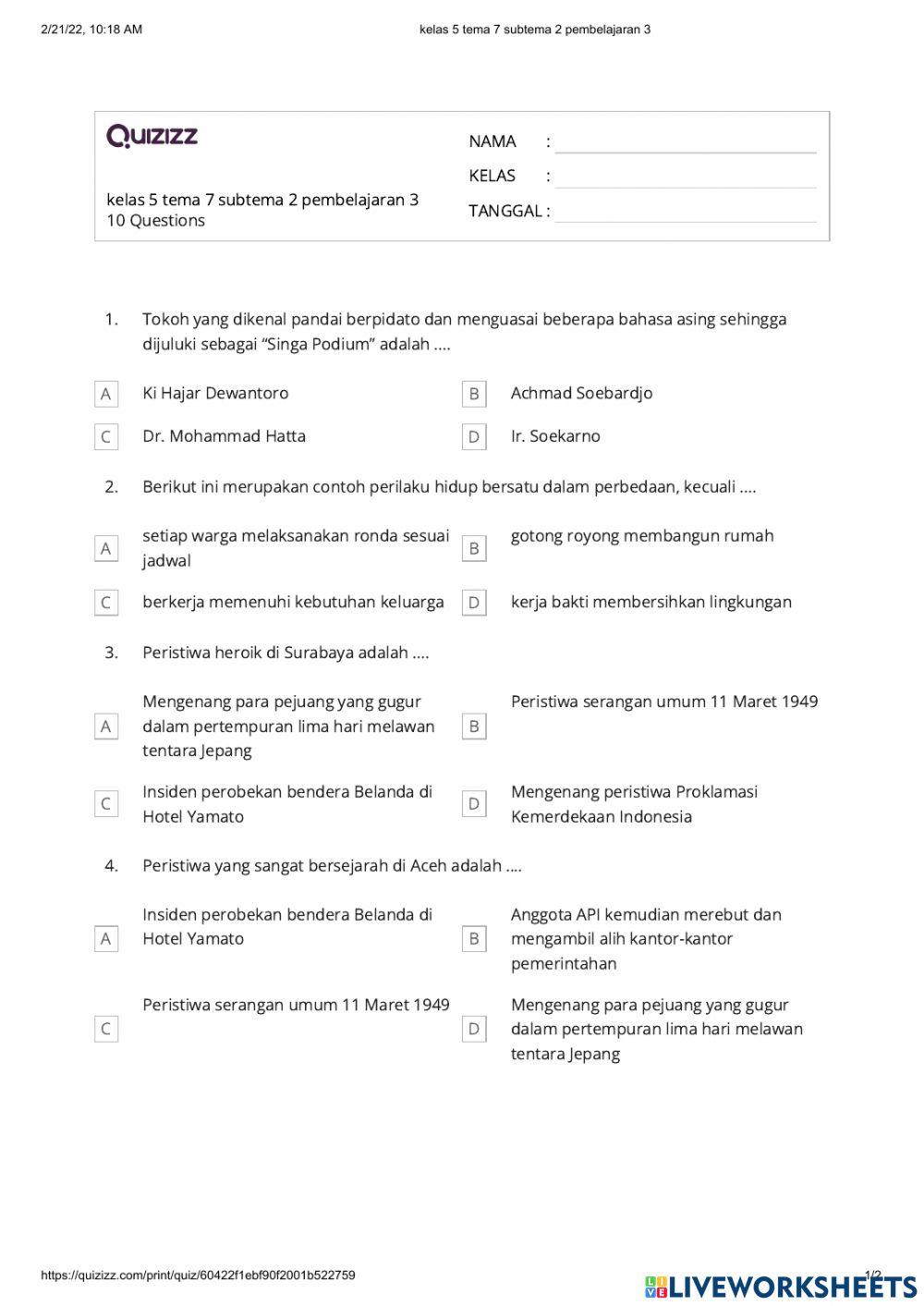 Kelas 5 Tema 7 Subtema 2 Pembelajaran 3