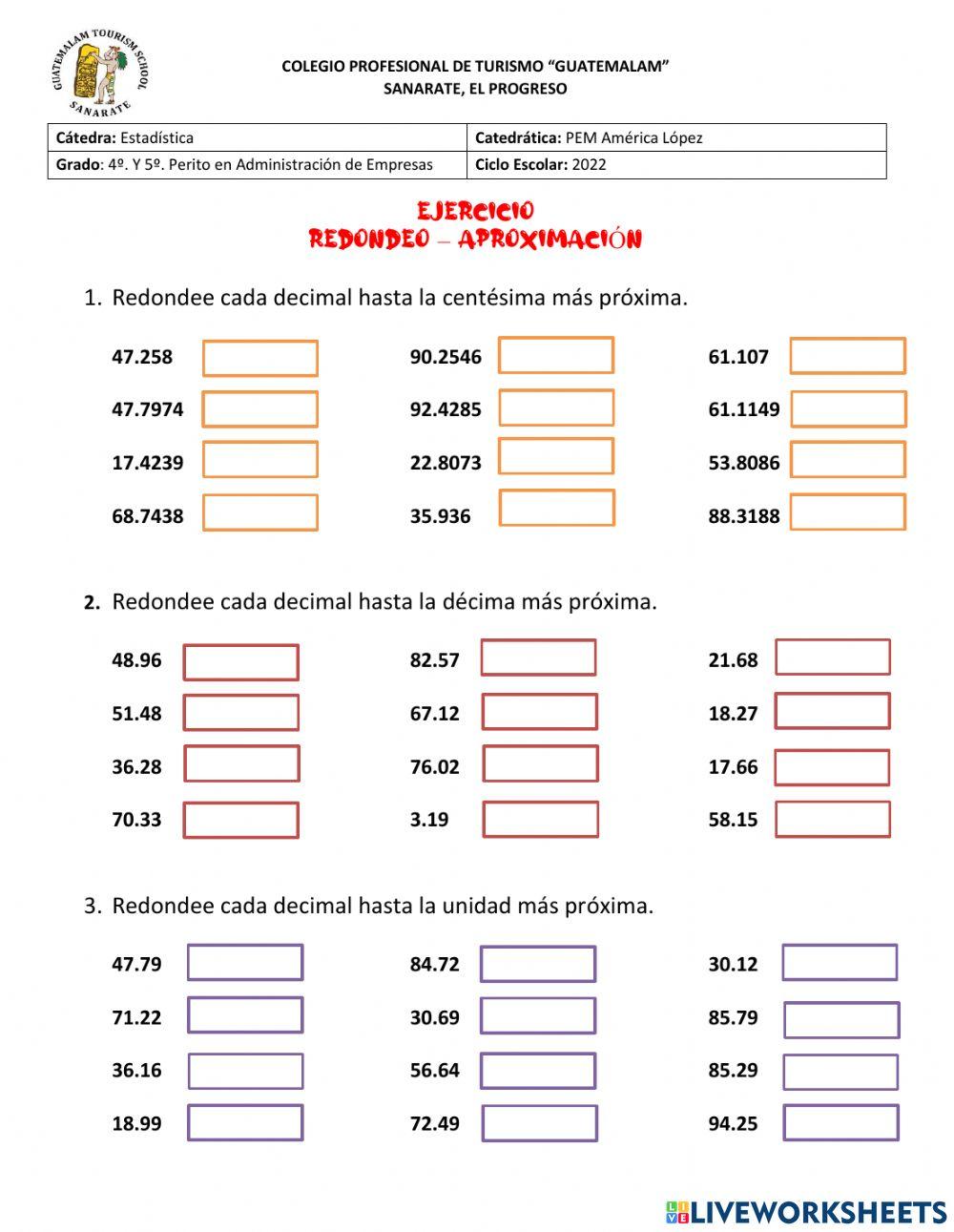 Redondeo-Aproximación